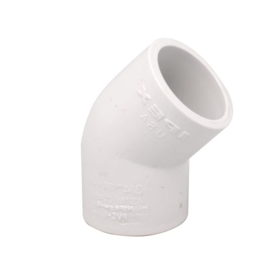 Coude de 45°, 1", blanc