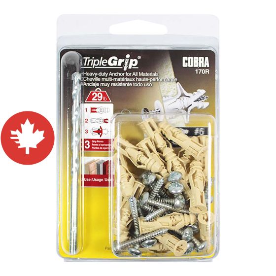 Ancrages TripleGrip #6 Beige (+ Vis) + Foret (20)