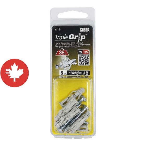 Ancrages TripleGrip #8 Gris (+ Vis) (5)