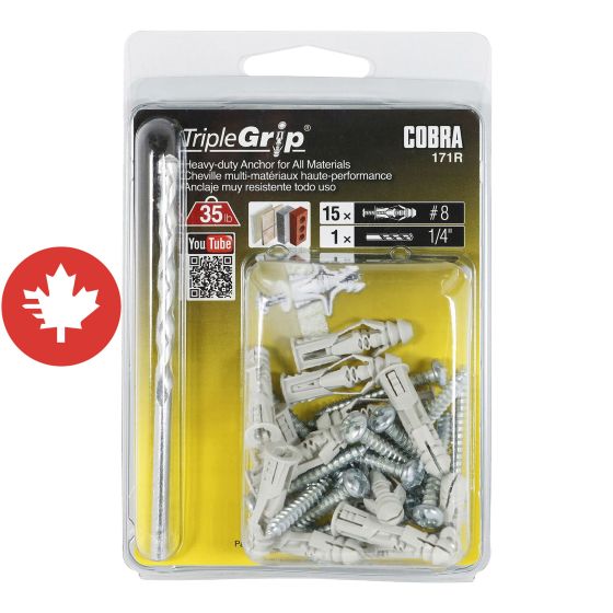 Ancrages TripleGrip #8 Gris (+ Vis) + Foret (15)