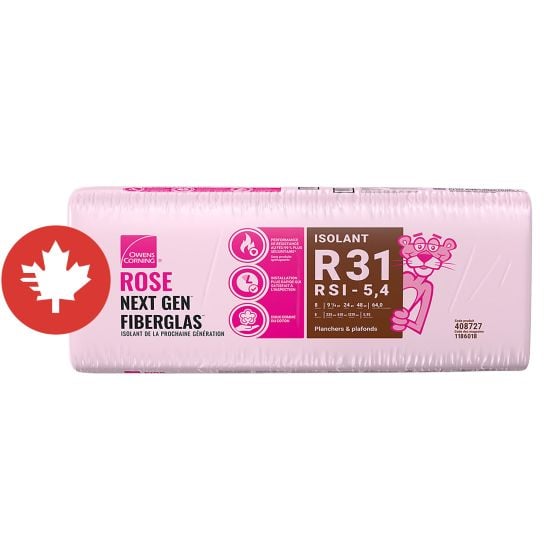 R-31 Pink Next Gen Fiberglas Insulation - 24" x 48" x 9 1/2" - Covers 64 sq. ft