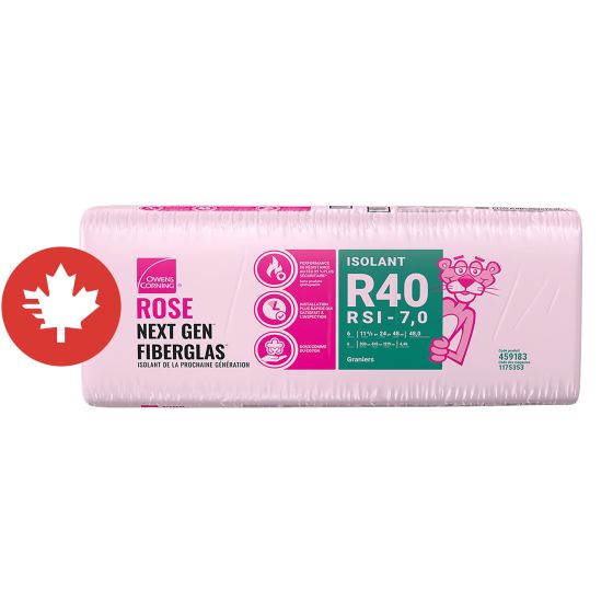 R-40 Pink Next Gen Fiberglas Insulation - 24" x 48" x 11" - Covers 48 sq. ft