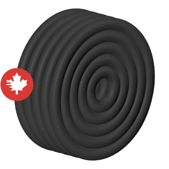 Tuyau de drainage, perforé, noir, 6" x 75 m