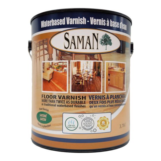 Vernis à base d'eau, satiné, 3,78 l