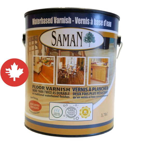 Vernis à base d'eau, semi-lustré, 3,78 l