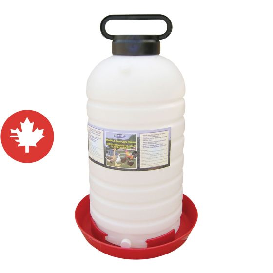 Fontaine pour volaille se remplissant par le haut Farm Tuff, blanc/rouge, 7 gal