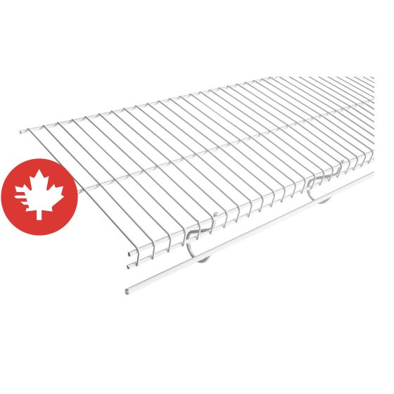 Tablette grillagée, modèle PS, tringle à glissement continu, 12" x 96"