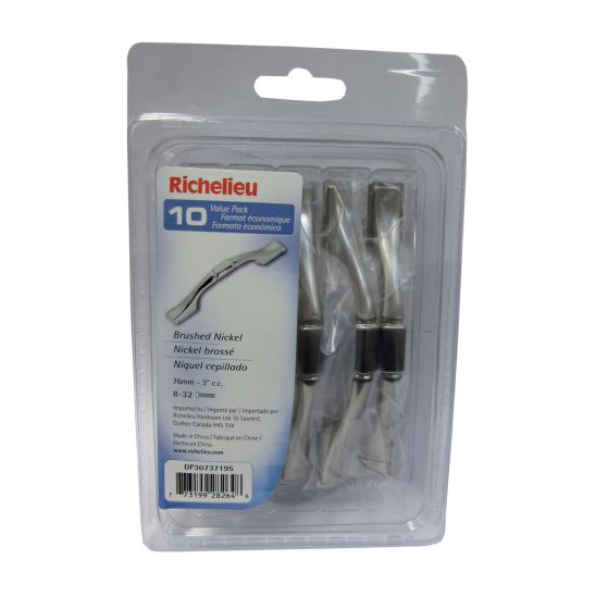 Sutton Traditional Metal Pull  - Classique - Brushed Nickel - 10/Pkg - 76 mm