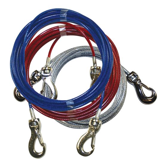 Cable tie-out for dog with snap