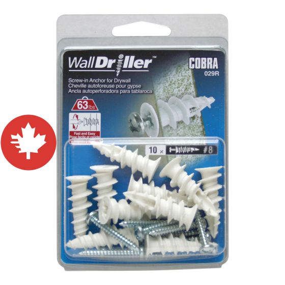 Ancrages WallDriller Nylon #8L (+ Vis) (10)