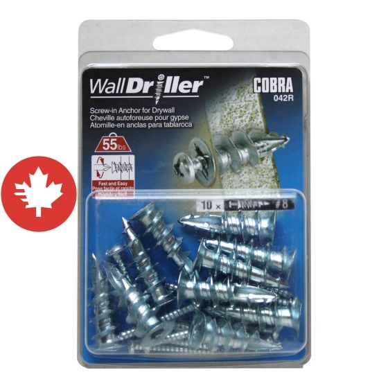 Ancrages WallDriller Zinc #8L (+ Vis) (10)