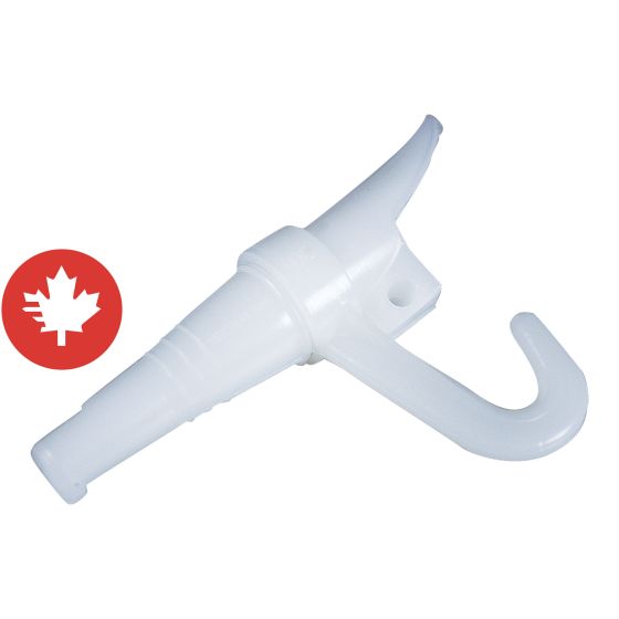 Spout For Bucket - Rotating - Nylon - White - 7/16" x 3 1/2"