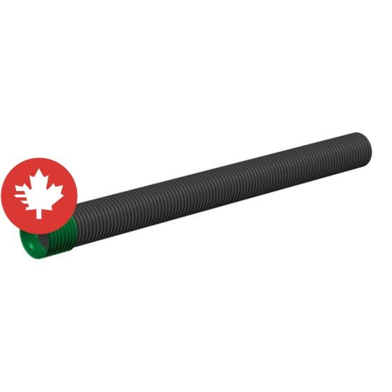 Ponceau double paroi, 150 mm x 6 m, noir