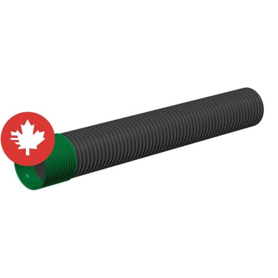 Ponceau double paroi, 200 mm x 6 m, noir