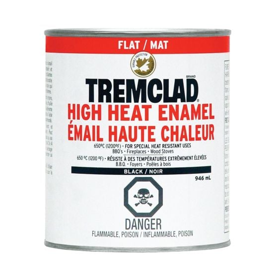 Peinture émail haute chaleur, mat, noir, 946 ml