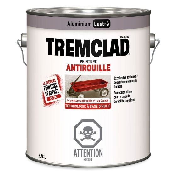 Peinture antirouille à base d’huile Tremclad, fini lustré, aluminium, 3,78 l
