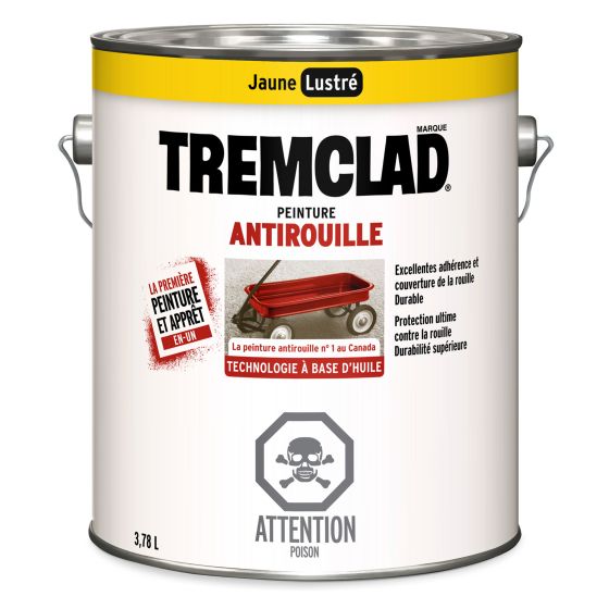 Peinture antirouille à base d’huile Tremclad, fini lustré, jaune, 3,78 l