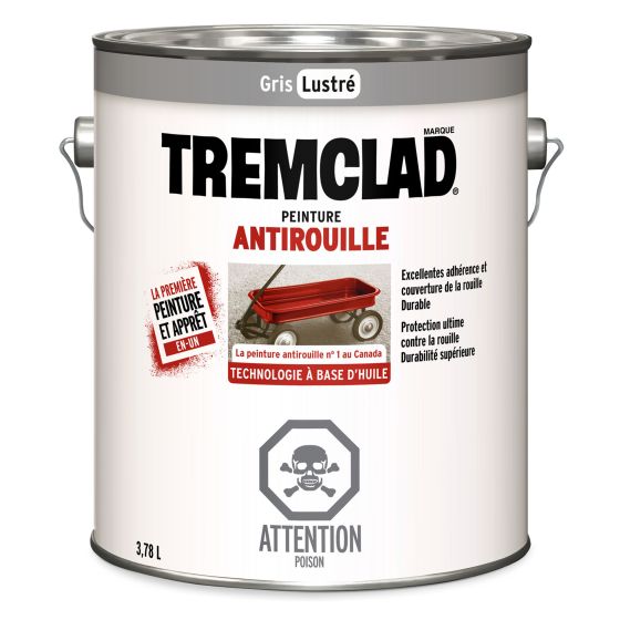 Peinture antirouille à base d’huile Tremclad, fini lustré, gris, 3,78 l