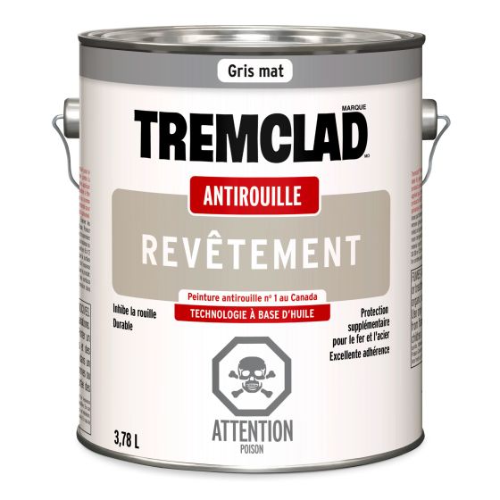 Tremclad Oil Based Rust Paint - Matte - Grey - 3.78 l