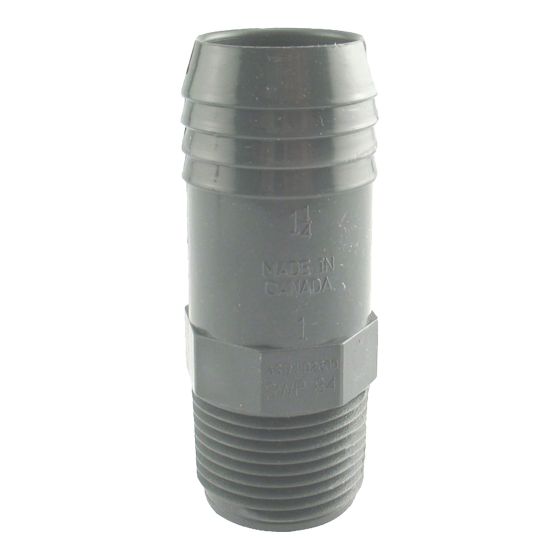 Adaptateur croissant mâle, 1" x 1 1/4", gris