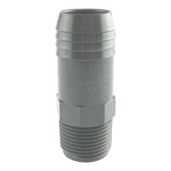 Adaptateur croissant mâle, 1 1/4" x 1 1/2", gris