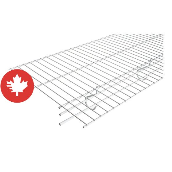 Tablette grillagée, modèle PS, tringle à glissement continu, 16" x 96"