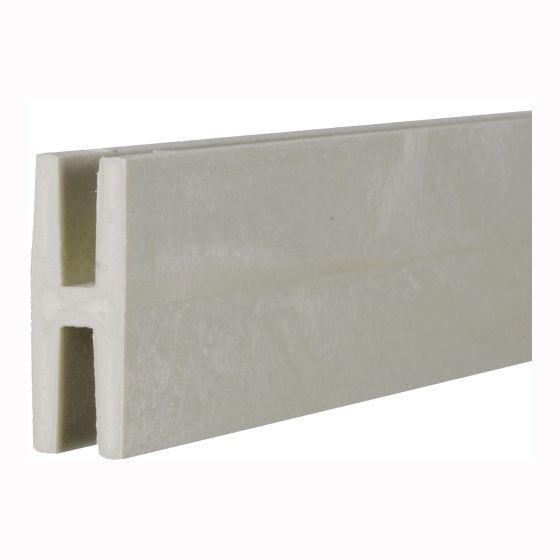 Moulure de division en PVC, Gris, 2 1/4" x 3/4" x 98"