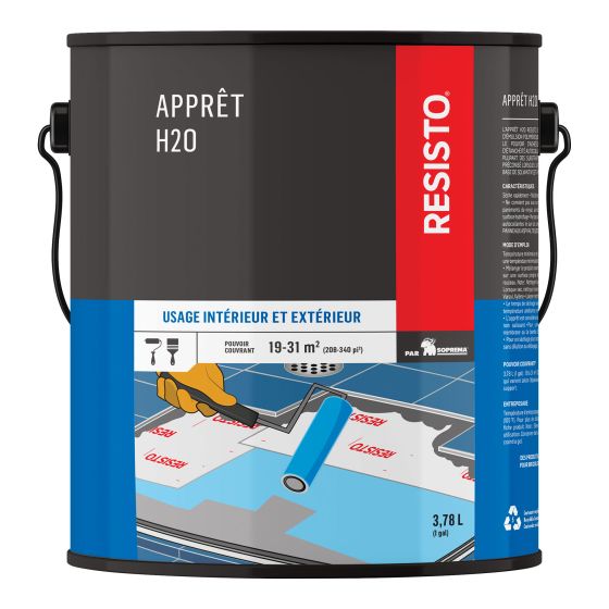 Apprêt H2O, 3,78 l, 136 - 406 pi², bleu