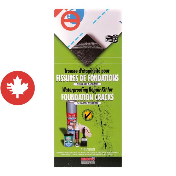 Trousse de réparation de fissures de fondations