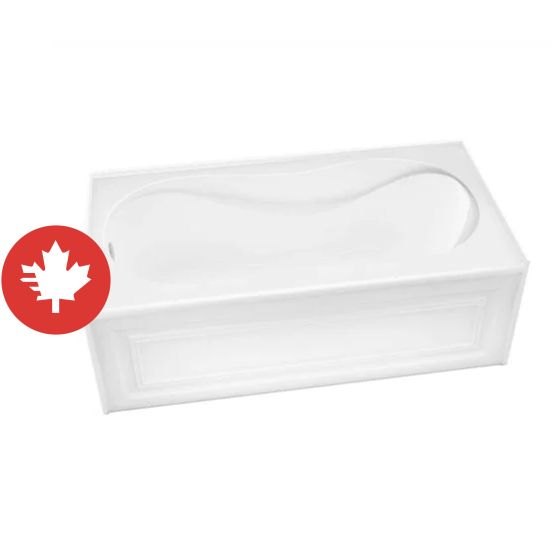 Brome Alcove Bathtub - 60" x 30" - Acrylic - White - Left-Hand Outlet