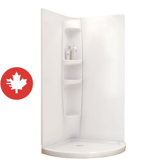 Mur de douche Olympia, 36" x 76", blanc