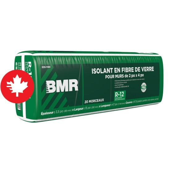 Laine isolante, R-12, 15" x 47" x 3 1/2", 97,9 pi²