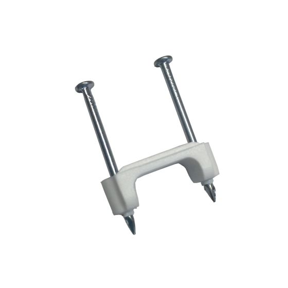 Agrafes de câble en plastique polyéthylène blanc,  1/2", blanc, 15/pqt