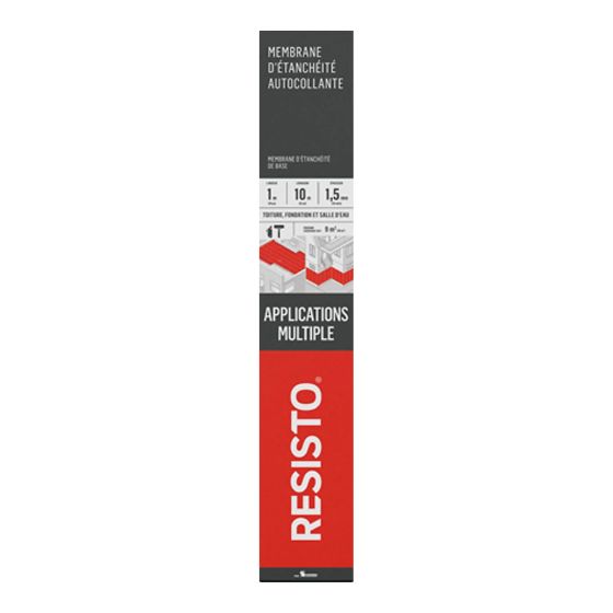 Membrane d'étanchéité de base, blanc, 39" x 33'