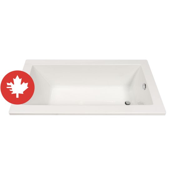 Bain encastré rectangulaire Elara, 60" x 31", acrylique, blanc