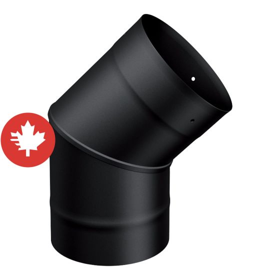 Steel 45° elbow for single wall pipe