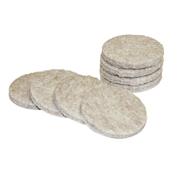 PRO-TEC Self-Adhesive Round Medium Felt Pads - Beige - 1 1/2" - 8/Pkg