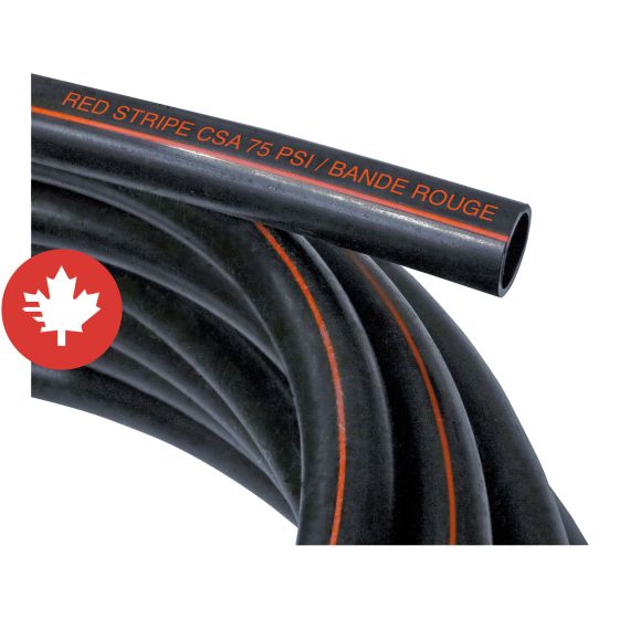 Tuyau Polycouleur (bande rouge), 1/2" x 3 000', 75 psi, noir