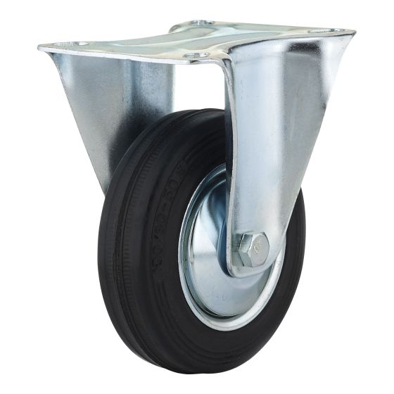 Euro Series Industrial Rubber Casters - Model: Rigid - 4"