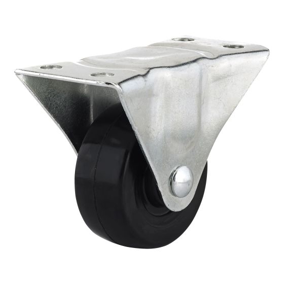 Industrial Black General-Duty Rubber Casters - Model: Rigid - 2 1/2" x 82 mm