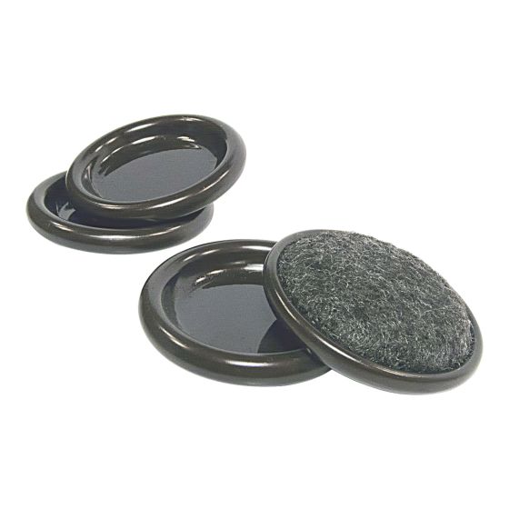 Carpet Base and Metal Round Shell Cups - Gray - 1 3/4" - 4/Pkg