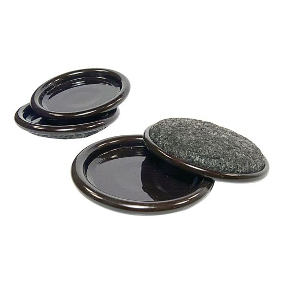 Carpet Base and Metal Round Shell Cups - Gray - 2 1/2" - 4/Pkg