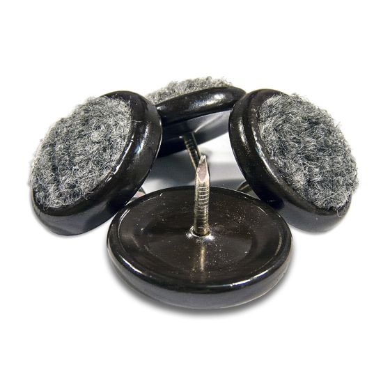 Carpet base nail-on glide - Gray - 1 1/4" - 4/Pkg