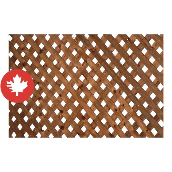 Treillis d'intimité en bois traité brun, 4' x 8'