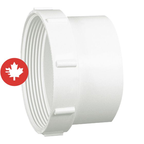 PVC/BNQ Sewer And Drain Adapter - 4" - White
