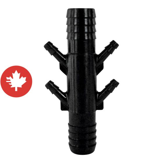 Double fourche en plastique, noir, 3/4"