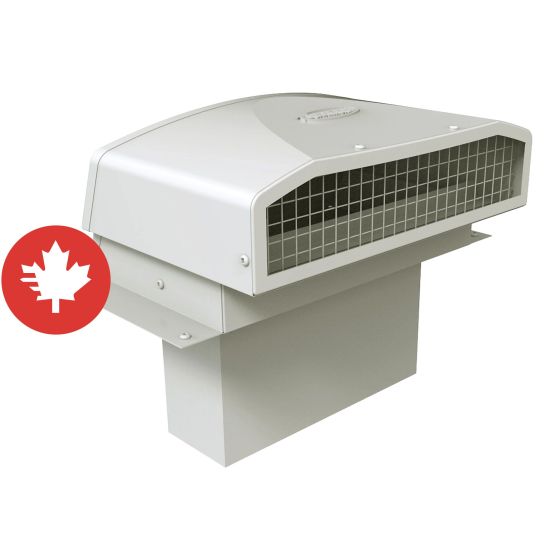 Clapet d'évacuation mural VMAX-AF avec tuyau rectangulaire, 3 1/4" x 10", blanc