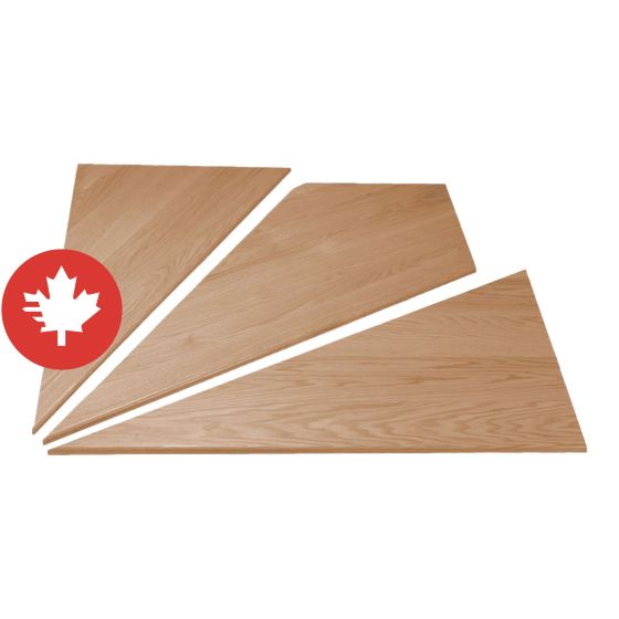 Marche d'angle en bois franc, 1 1/16" x 48", merisier, droit