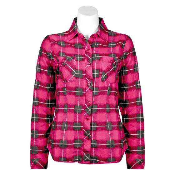 Chemise à carreaux en flanelle pour femmes, rouge, grandeur Moyen