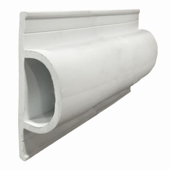 Pare choc, rouleau en D, blanc, 16’ x 3" x 1"